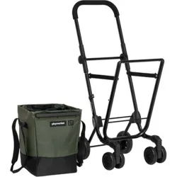CARRO COMPRA 4 RUEDAS GIR. EASY GO NEGRO/VERDE OLIVA PLAY MARKET 24966 742