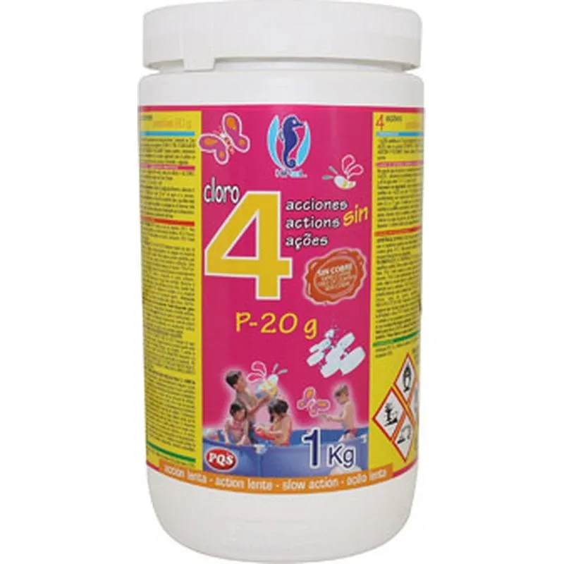 Compra CLORO 4 ACCIONES P20 G PARA MINIPISCINA 1KG HIPOOL - PQS 167422A al mejor precio
