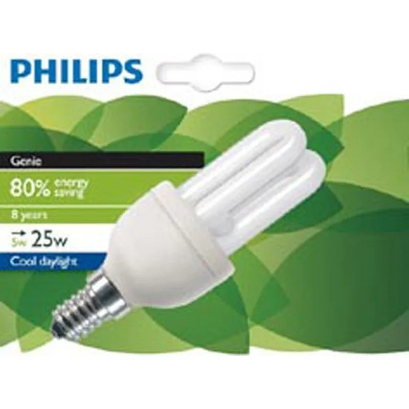 Compra BOMBILLA BAJO CONSUMO GENIE BLISTER E14 5W/840 PHILIPS 104445 al mejor precio