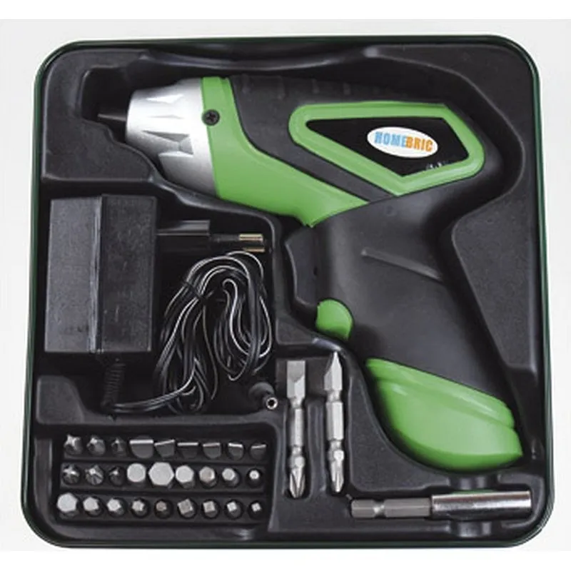 Compra ATORNILLADOR A BATERIA 4,8 V - 180 RPM CON LUZ LED Y 30 ACCESORIOS HOMEBRIC TC40138 al mejor precio