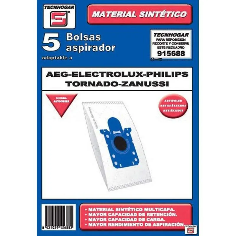 Compra BOLSA ASPIRADOR ELECTROLUX AEG 915688 5 UDS TECNHOGAR 915688 al mejor precio