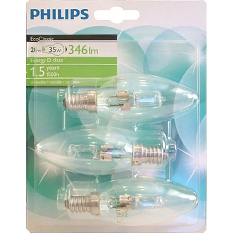 Compra BOMBILLA ECO VELA (PACK 3 UNS) E14 346LM 28W PHILIPS ILUMINACION 9650515 al mejor precio