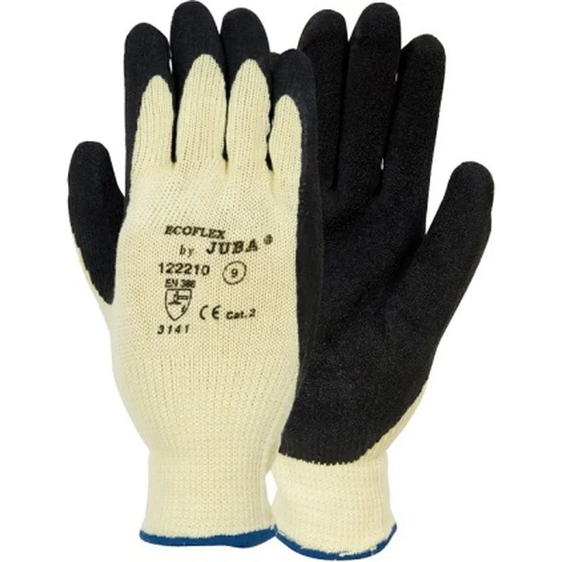 Compra GUANTE POLIESTER RECUBIERTO LATEX RUGOSO TALLA 9 JUBA 122210/9 al mejor precio