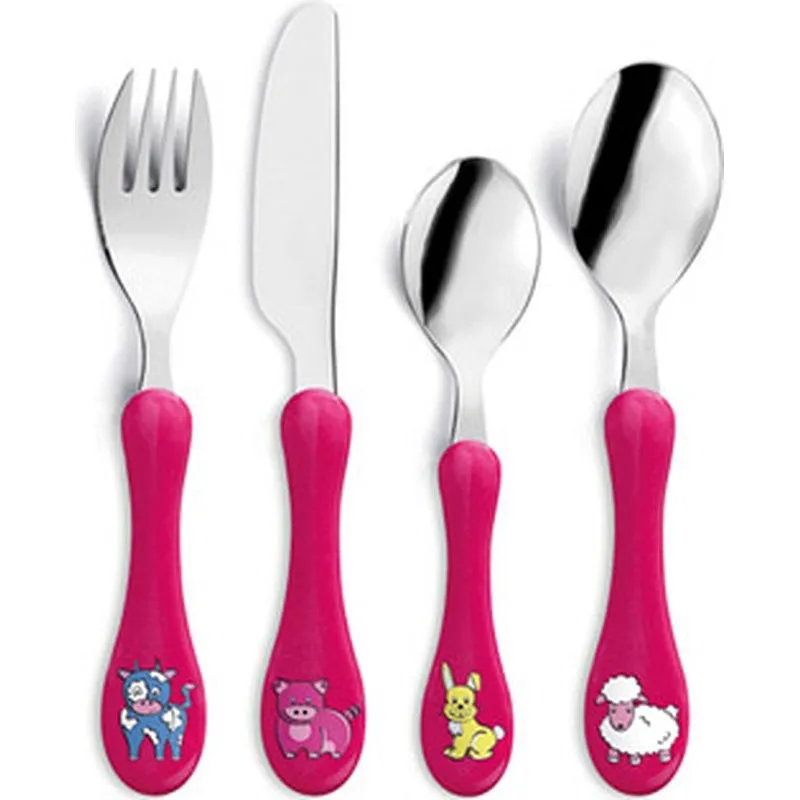 Compra CUBIERTO INFANTIL (SET 4 PIEZAS) ANIMALES-FUCSIA QUID 7437242 al mejor precio