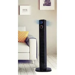Compra VENTILADOR TORRE NEGRO TEMPO 12H CON MANDO 45 W H96 CM IMPORT SNV-T1701 al mejor precio