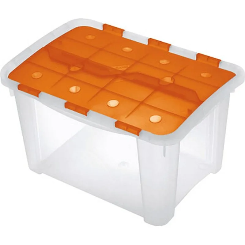 Compra CAJA MULTIUSOS HOME BOX NARANJA / TRANSPARENTE 25 L TERRY 1002591 al mejor precio