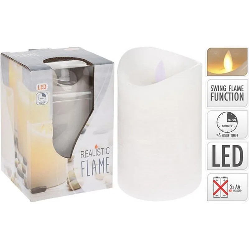 Compra VELA CERA LED CON PROGRAMADOR A PILAS BLANCA 7,5 X 12,5 CM IMPORT AX5400010 al mejor precio