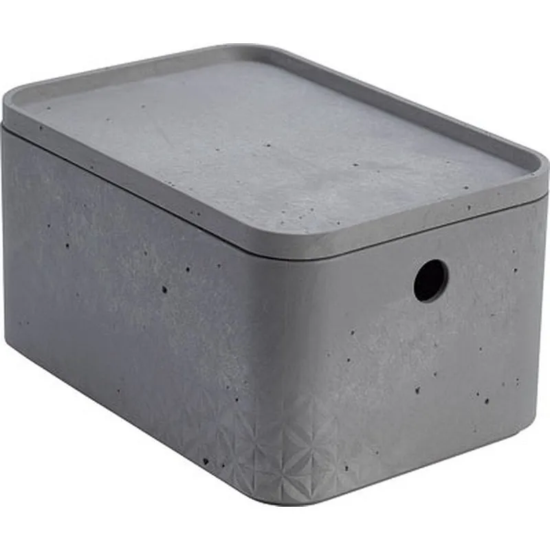 Compra CAJA BETON RECTANGULAR S GRIS CEMENTO 4 L CURVER 243399 al mejor precio