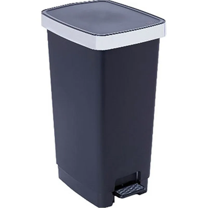 Compra CUBO PEDAL PLASTICO ARO METALIZADO 40 L - NEGRO 4012001 al mejor precio