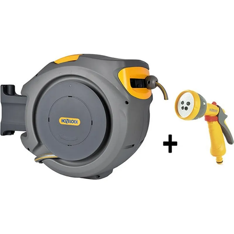 Compra ENROLLADOR MANGUERA PARED AUTOREEL INCLUIDA 20M Y PISTOLA PROMO HOZELOCK 2401 3460 al mejor precio