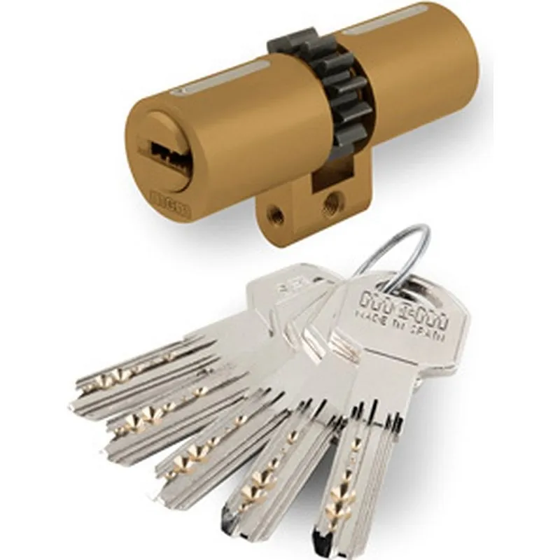 Compra CILINDRO PERFIL SUIZO SPR CORONA 14 DIENTES 33-33 LATON, 5 LLAVES MCM SPR14:33-33 al mejor precio