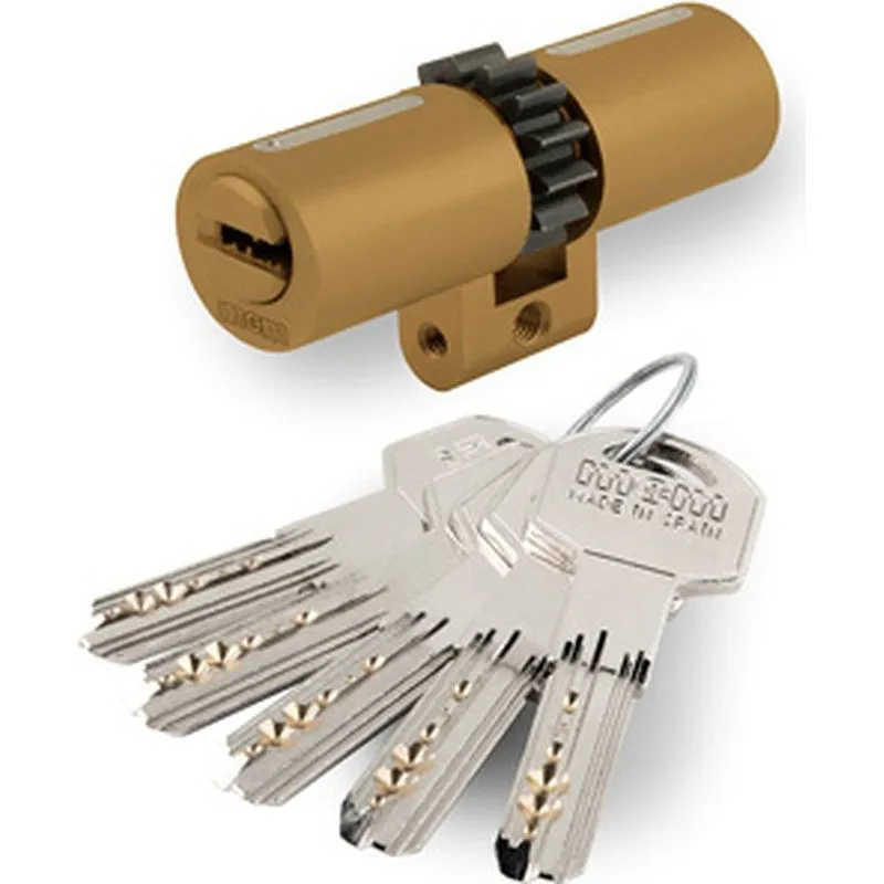 Compra CILINDRO PERFIL SUIZO SPR CORONA 14 DIENTES 33-43 LATON, 5 LLAVES MCM SPR14:33-43 al mejor precio