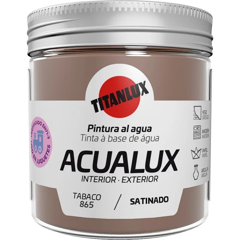 Compra PINTURA AL AGUA MANUALIDADES ACUALUX SATINADO 75 ML TABACO TITANLUX J11086575/5809305 al mejor precio