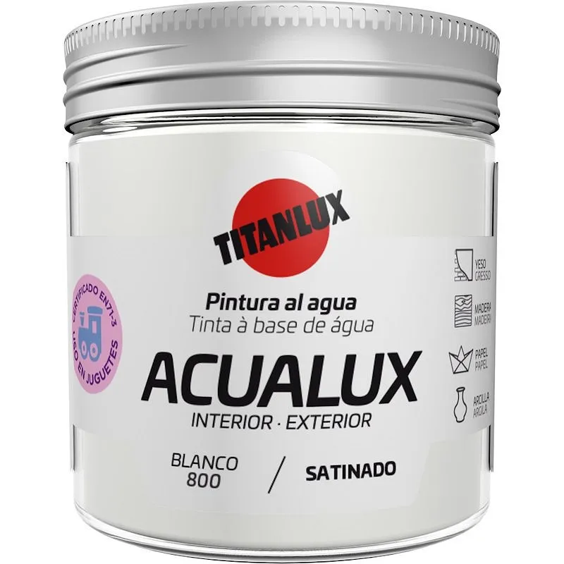 Compra PINTURA AL AGUA MANUALIDADES ACUALUX SATINADO 75 ML BLANCO TITANLUX J11080075/5699557 al mejor precio