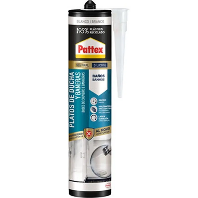 Compra SILICONA PLATOS DE DUCHA Y BAÑERAS 280 ML BLANCO PATTEX 2991176 al mejor precio