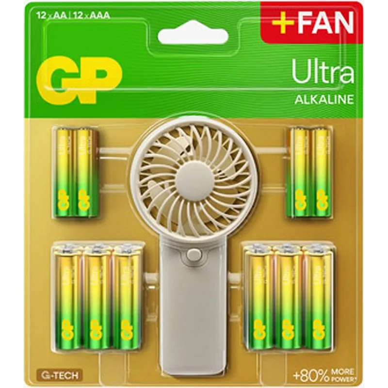 Compra PILAS AA 12PZ + PILAS AAA 12PZ ALCALINAS VENTILADOR PORTATIL DE REGALO GENERAL DE PILAS LR0603-B12+12ULTFAN al mejor precio