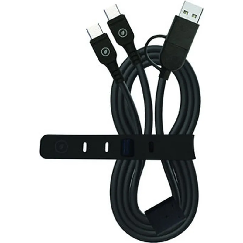 Compra CARGADOR TIPO C+A DOBLE CABLE TIPO C 3A 60W 1,2M NEGRO MUVIT MCUSC0046 al mejor precio