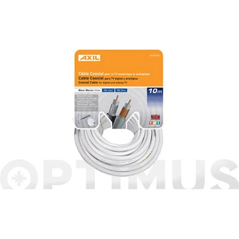 CABLE COAXIAL TV 19VAT - BLANCO 5 M AXIL CA0707E