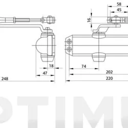 Compra CIERRAPUERTA DC120 BRAZO NORMAL FUERZA 3 PLATA TESA DC120-----DEV1- al mejor precio