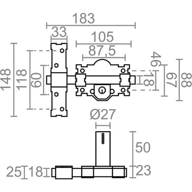 Compra CERROJO SOBREPONER 105L/50MM PINTADO GRIS CRR07 10846 al mejor precio