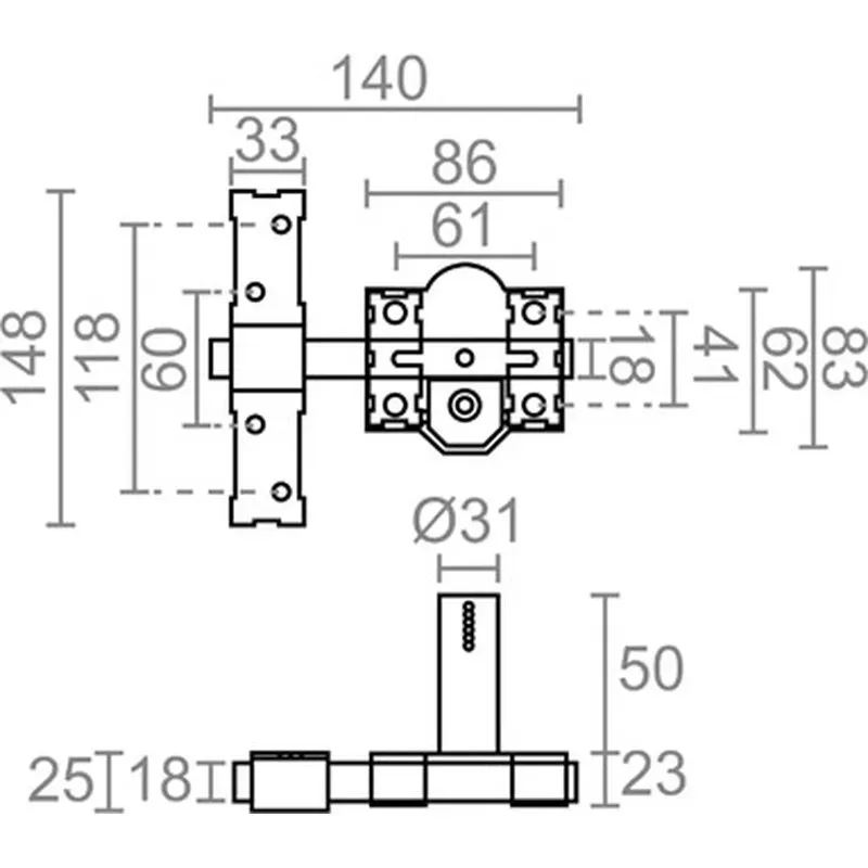 Compra CERROJO SOBREPONER CILINDRO REDONDO 86B/50MM LATON SATINADO CRR10 10859 al mejor precio