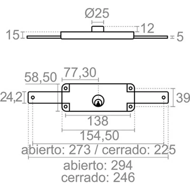 Compra CERRADURA PERSIANA 155MM ZINCADO CRP01 10813 al mejor precio