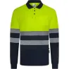 Compra POLO MANGA LARGA ALTA VISIBILIDAD CINTA SEGMENTADA NAVY / AMARILLO FLUOR TALLA 3XL VELILLA 305535_61/20 al mejor precio