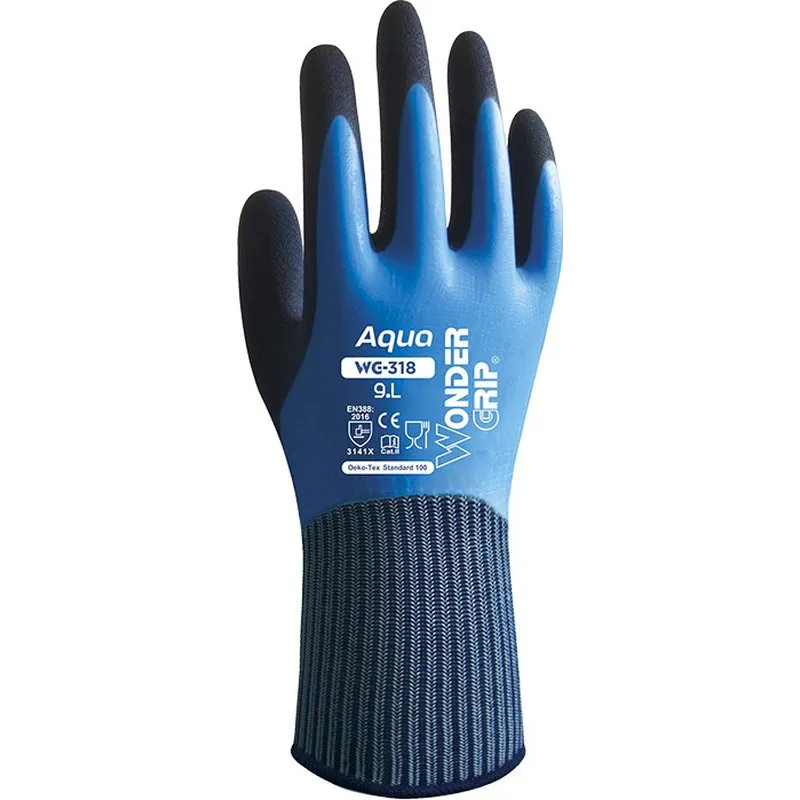 Compra GUANTE NILON DOBLE RECUBRIMIENTO LATEX AQUA TALLA 9 WONDER GRIP HWG318/9 al mejor precio
