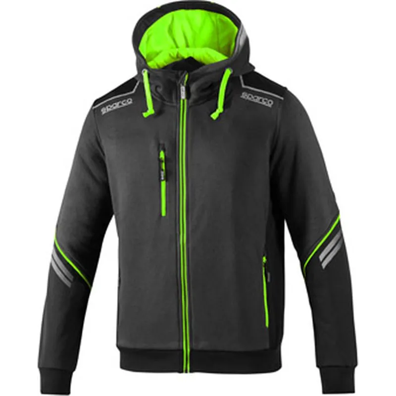 Compra SUDADERA TECNICA GRIS / VERDE FLUOR TALLA M SPARCO 02414GSVF_M al mejor precio