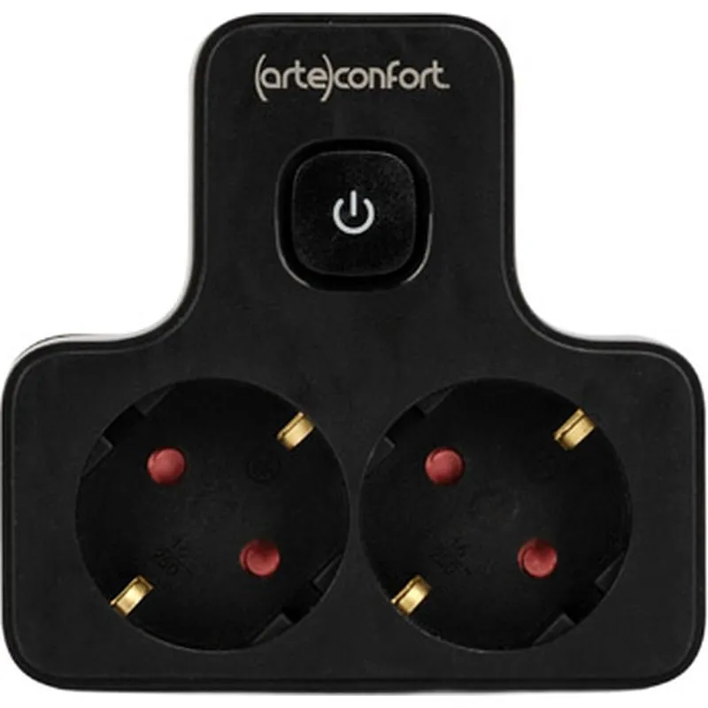 Compra LADRON UNO A DOS CON INTERRUPTOR NEGRO 16A 250V IP20 ARTECONFORT LADRON1/2CONINTNG al mejor precio
