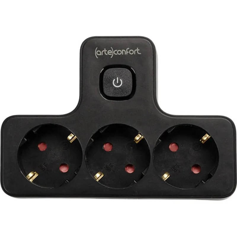 Compra LADRON UNO A TRES CON INTERRUPTOR NEGRO 16A 250V IP20 ARTECONFORT LADRON1/3CONINTNG al mejor precio