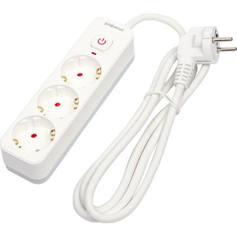 Compra BASE MULTIPLE CON INTERRUPTOR BLANCO 3 TOMAS 1,5MT ARTECONFORT REGLETA1/3CONINTBL-1 al mejor precio