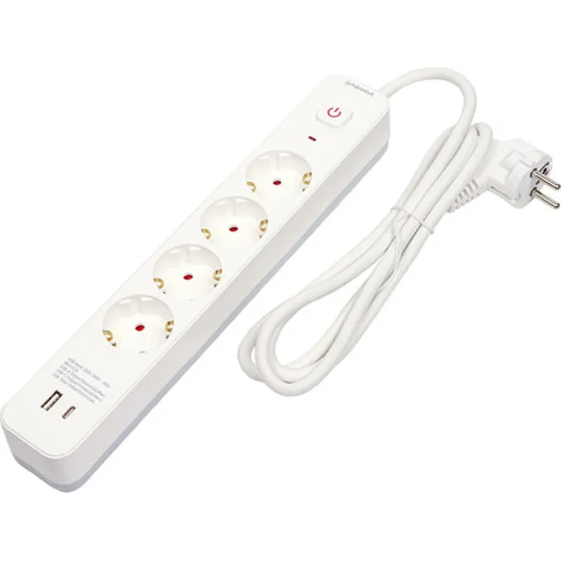 Compra BASE MULTIPLE CON INTERRUPTOR BLANCO 4TOMAS 1,5MT 4 USB+TIPO C ARTECONFORT REGLETA1/4USB+CCONIN al mejor precio