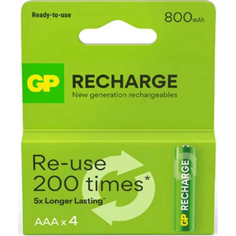 Compra PILA RECARGABLE RECHARGE 4 UNID LR3 AAA 800 MAH GENERAL DE PILAS 080AAAHCRECH-B4 GP al mejor precio