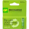 Compra PILA RECARGABLE RECHARGE 4 UNID LR3 AAA 800 MAH GENERAL DE PILAS 080AAAHCRECH-B4 GP al mejor precio
