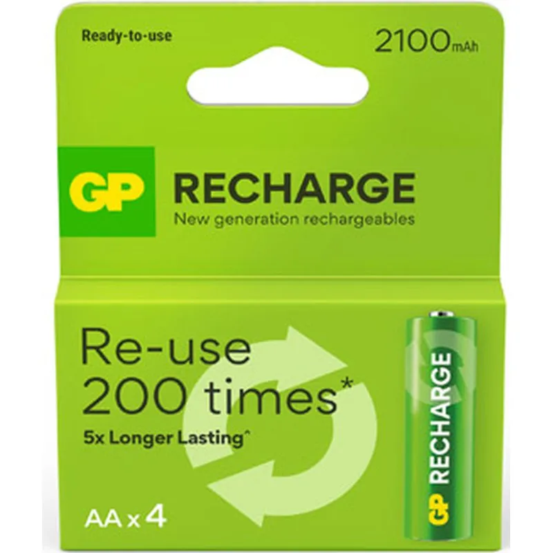 Compra PILA RECARGABLE RECHARGE 4 UNID LR6 AA 2100 MAH GENERAL DE PILAS 210AAHCRECH-B4 GP al mejor precio