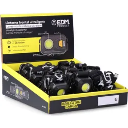 Compra LINTERNA FRONTAL LED RECARGABLE 3W 250LM 6500K IP42 EDM 36172 al mejor precio