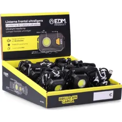 Compra LINTERNA FRONTAL LED RECARGABLE 3W 250LM 6500K IP42 EDM 36172 al mejor precio