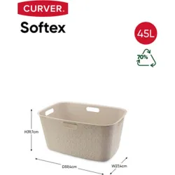 Compra CESTO ROPA L SOFTEX 45L BLANCO TIZA CURVER 258701 al mejor precio