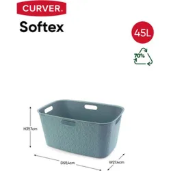 Compra CESTO ROPA L SOFTEX 45L AZUL BRUMA CURVER 258702 al mejor precio