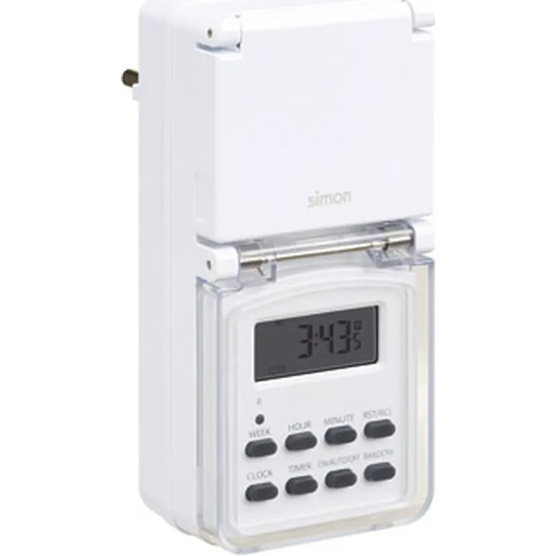 Compra PROGRAMADOR DIGITAL SEMANAL EXTERIOR IP44 ON OFF 10 PROGRAMAS-24H 7DIAS SIMON AF711201 al mejor precio