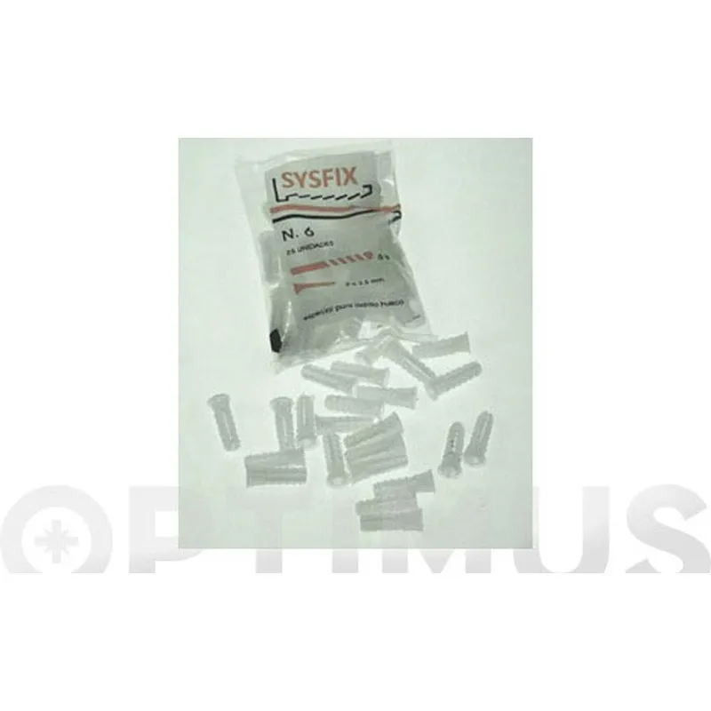 Compra TACO ESTRIADO BLANCO 12 X 50MM 25UDS SYSFIX 121200 al mejor precio