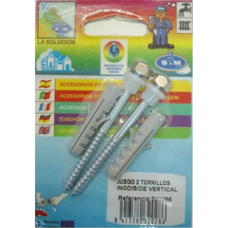 Compra TORNILLOS SUJECION INODORO BIDE VERTICAL JGO. 2 PZ S&M 9689198 al mejor precio