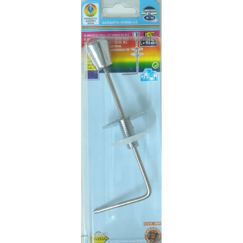 Compra TIRADOR DESCARGA WC TANQUE BAJO 114 MM CROMO ANGULAR S&M 9689204 al mejor precio