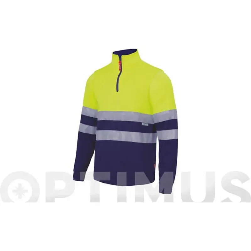 SUDADERA ALTA VISIBILIDAD MARINO / AMARILLO FLUOR TALLA L VELILLA 305701 20/61 L