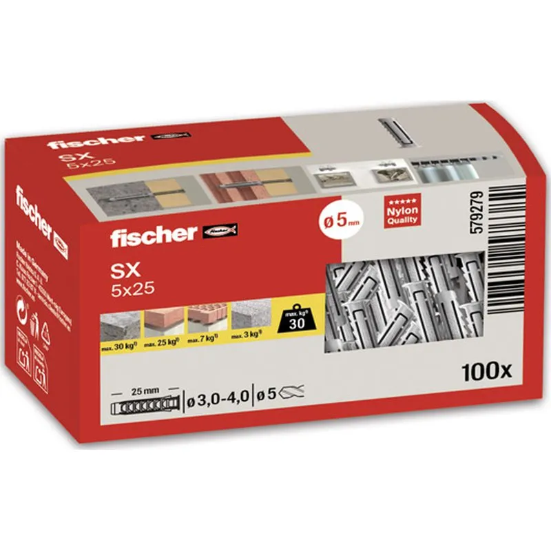Compra TACO SX 5X25 100UDS FISCHER 579279 al mejor precio