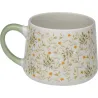 Compra MUG CERAMICA FLORES 0,39L 9X9X8CM VERSA 22860006 al mejor precio
