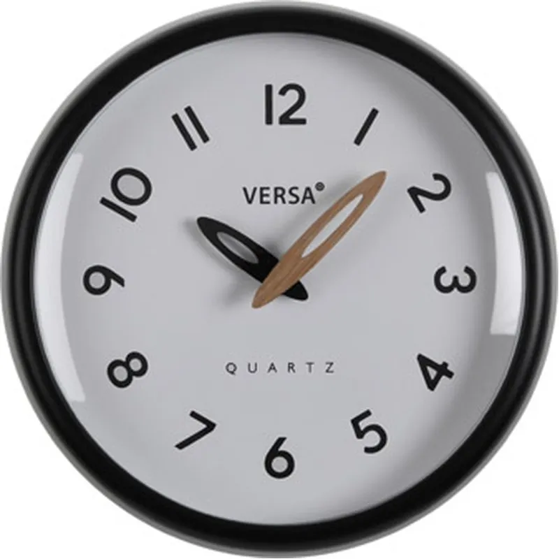 Compra RELOJ DE PARED REDONDO MARCO NEGRO 6X24,4X24,4CM VERSA 22360045 al mejor precio