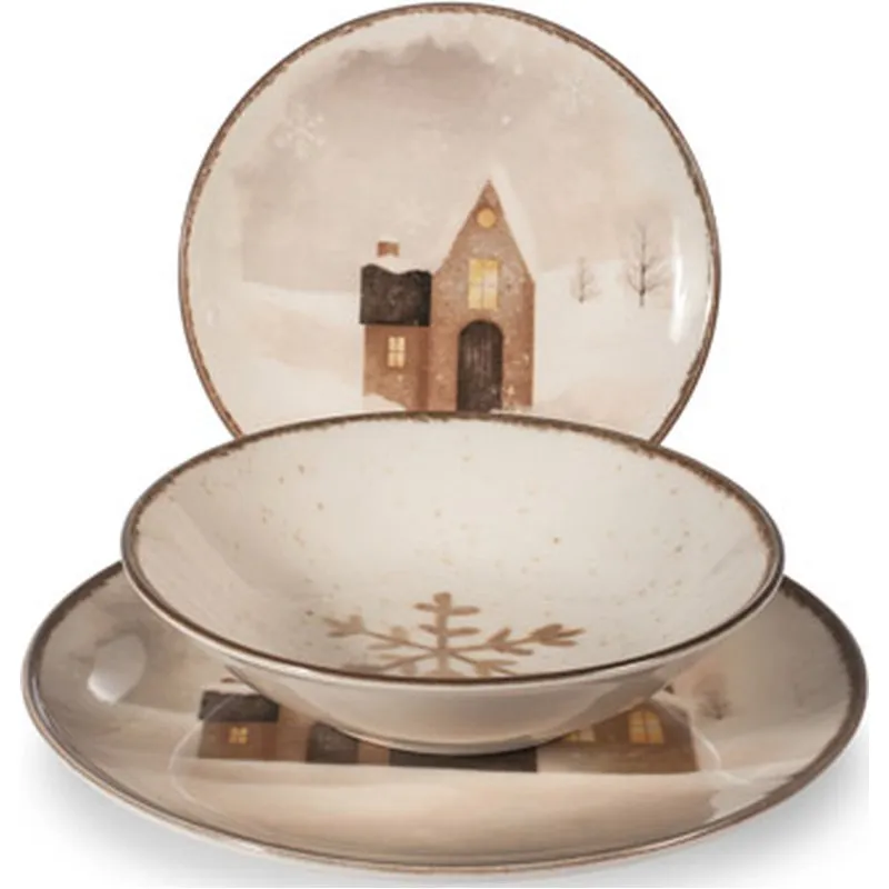 Compra VAJILLA 18 PZAS STONEWARE COUPE CINNAMON GLOW H&H 1552400 al mejor precio