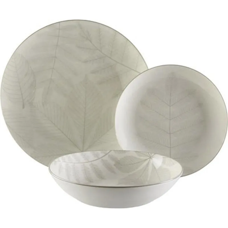 Compra VAJILLA PORCELANA 18PZS DECORADA AYLEN GRIS VERSA 22890004 al mejor precio
